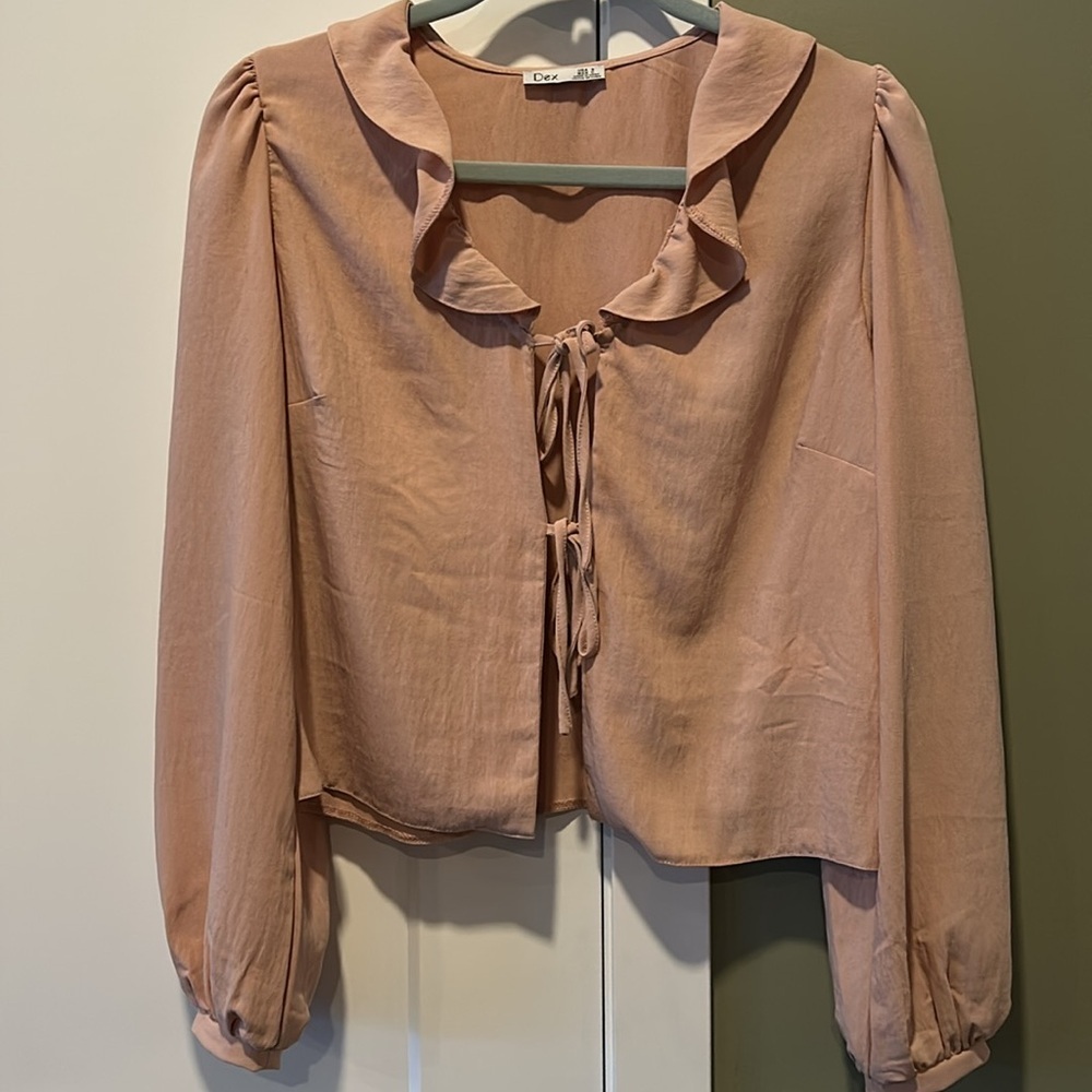 Dex Ruffle Tie Front Blouse - Picture 12 of 14